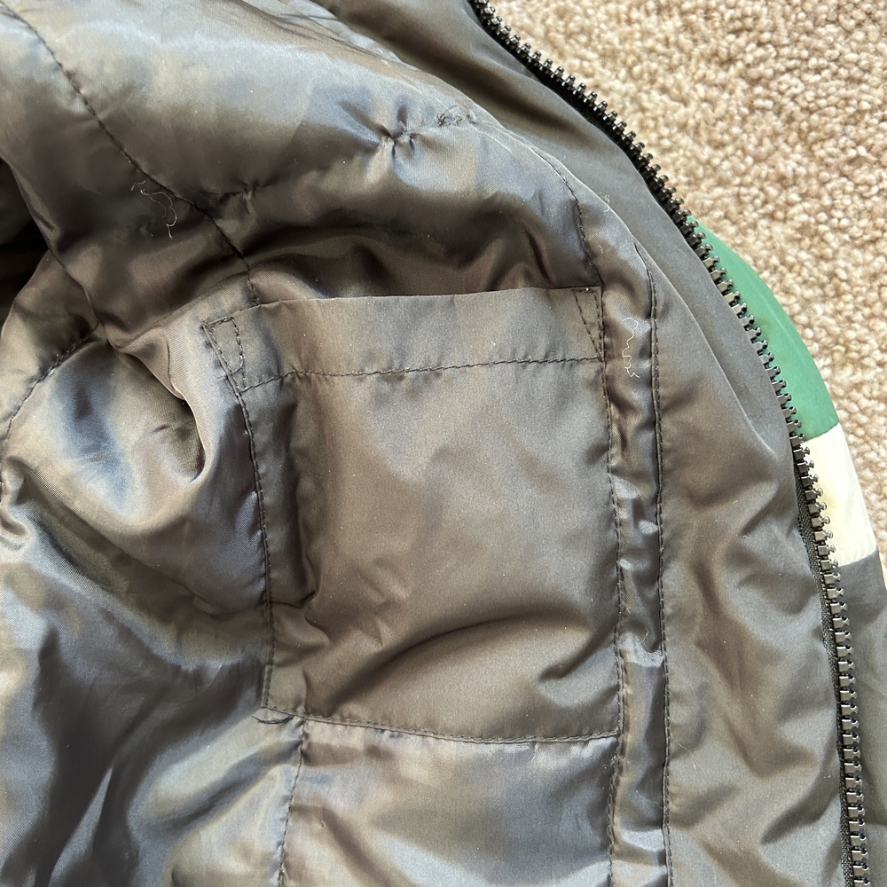 Urban Outfitters Black Green White Striped Puffer Jacket Size XS - Picture 9 of 13